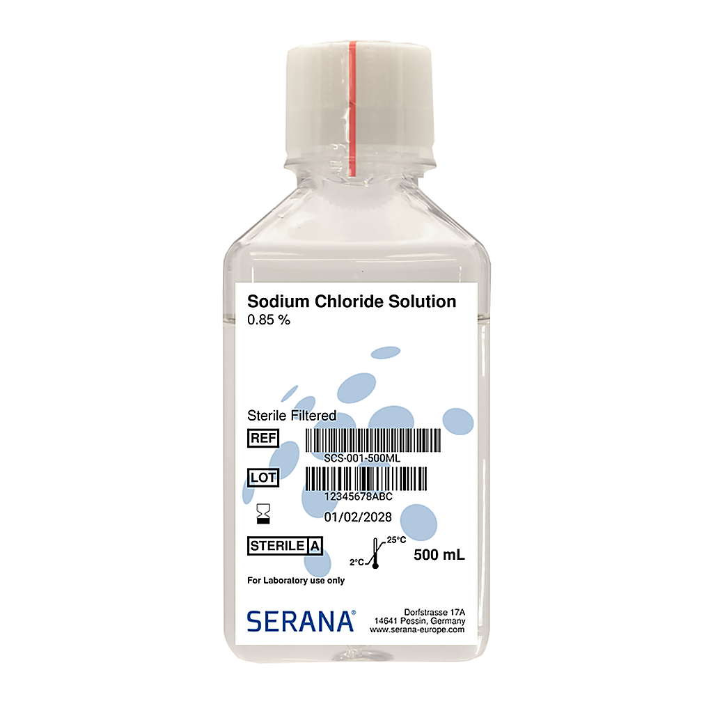 Sodium Chloride Solution 0.85%, Sterile FIltered, 500 ml