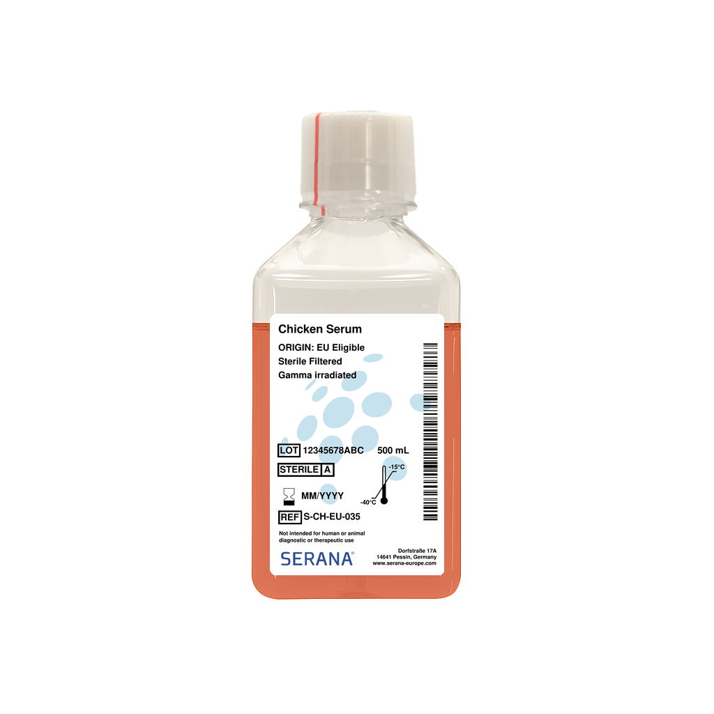 Chicken Serum, EU Approved, Gamma Irradiated, 500 ml 