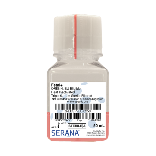 [S-FBSP-EU-0250] Fetal+, EU Approved, Heat Inactivated, 50 ml