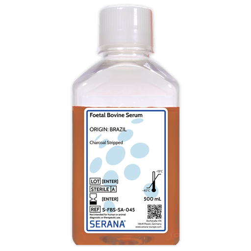 [S-FBS-SA-045] Fetal Bovine Serum, Brazil, Charcoal Stripped, 500 ml