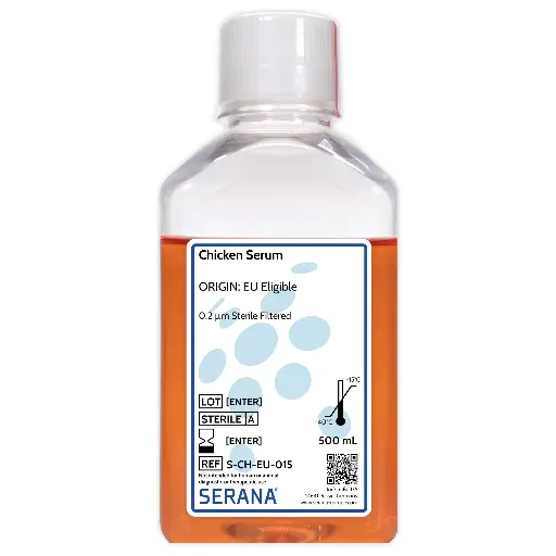 [S-CH-EU-015] Chicken Serum, EU Approved, Sterile Filtered, 500 ml