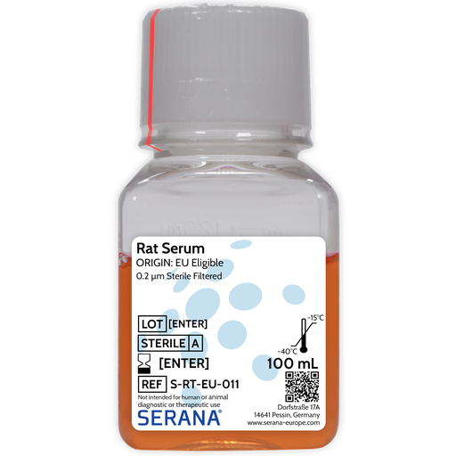 [S-RT-EU-011] Rat Serum, EU Approved, Sterile Filtered, 100 ml