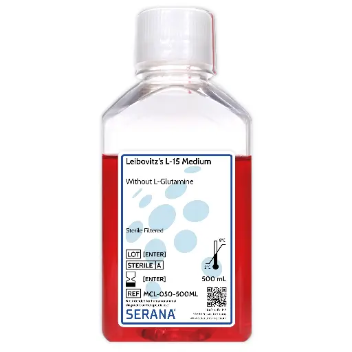 [MCL-050-500ML] Leibovitz's L-15 Medium, Sterile Filtered, 500 ml