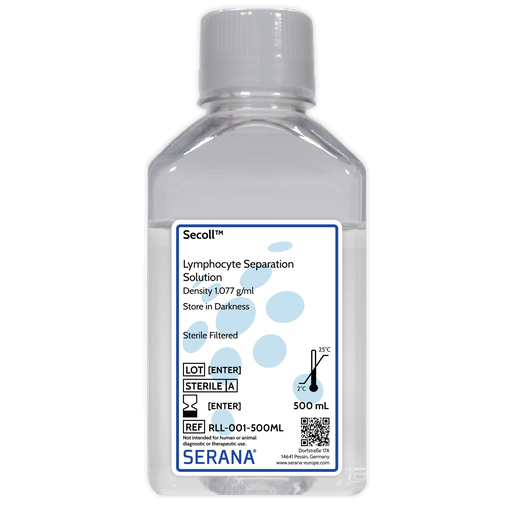 [RLL-001-500ML] Secoll™ Lymphocyte Separation Media, Sterile Filtered, 500 ml