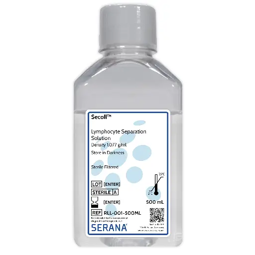 [RLL-001-500ML] Secoll™ Lymphocyte Separation Media, Sterile Filtered, 500 ml