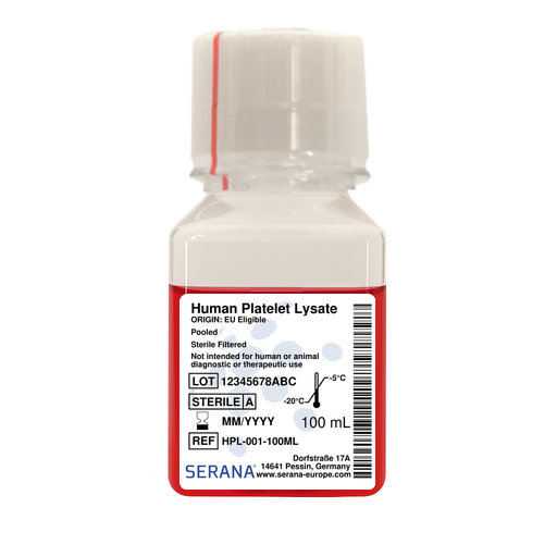 [HPL-001-100ML] Human Platelet Lysate, Sterile Filtered, 100 ml