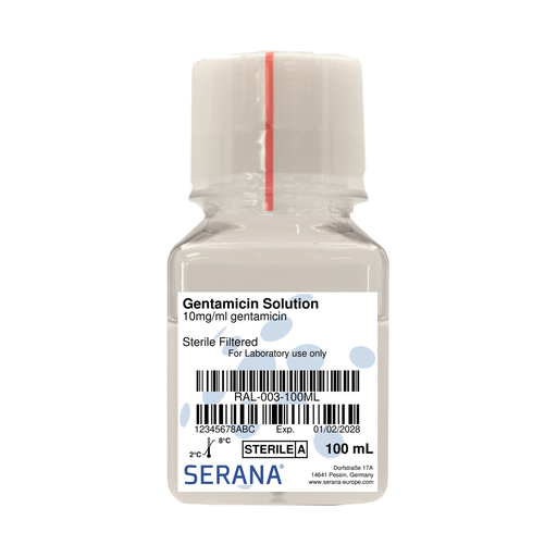[RAL-003-100ML] Gentamicin Solution (10mg/ml), Sterile Filtered, 100 ml