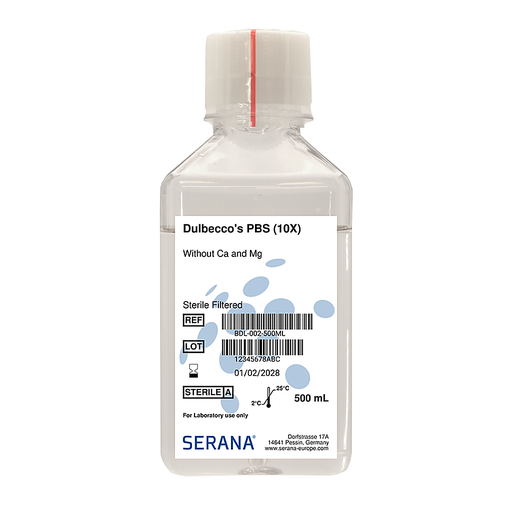 [BDL-002-500ML] Dulbecco's PBS (10X), Sterile Filtered, 500 ml
