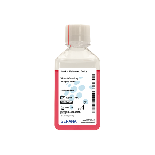 [BHL-002-500ML] Hank's Balanced Salts Solution, Sterile Filtered, 500 ml