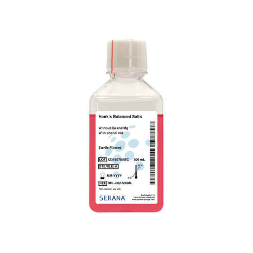 [BHL-002-500ML] Hank's Balanced Salts Solution, Sterile Filtered, 500 ml