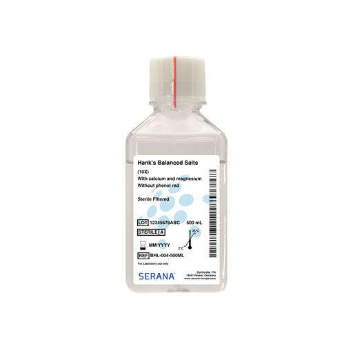 [BHL-004-500ML] Hank's Balanced Salts Solution (10X), Sterile Filtered, 500 ml