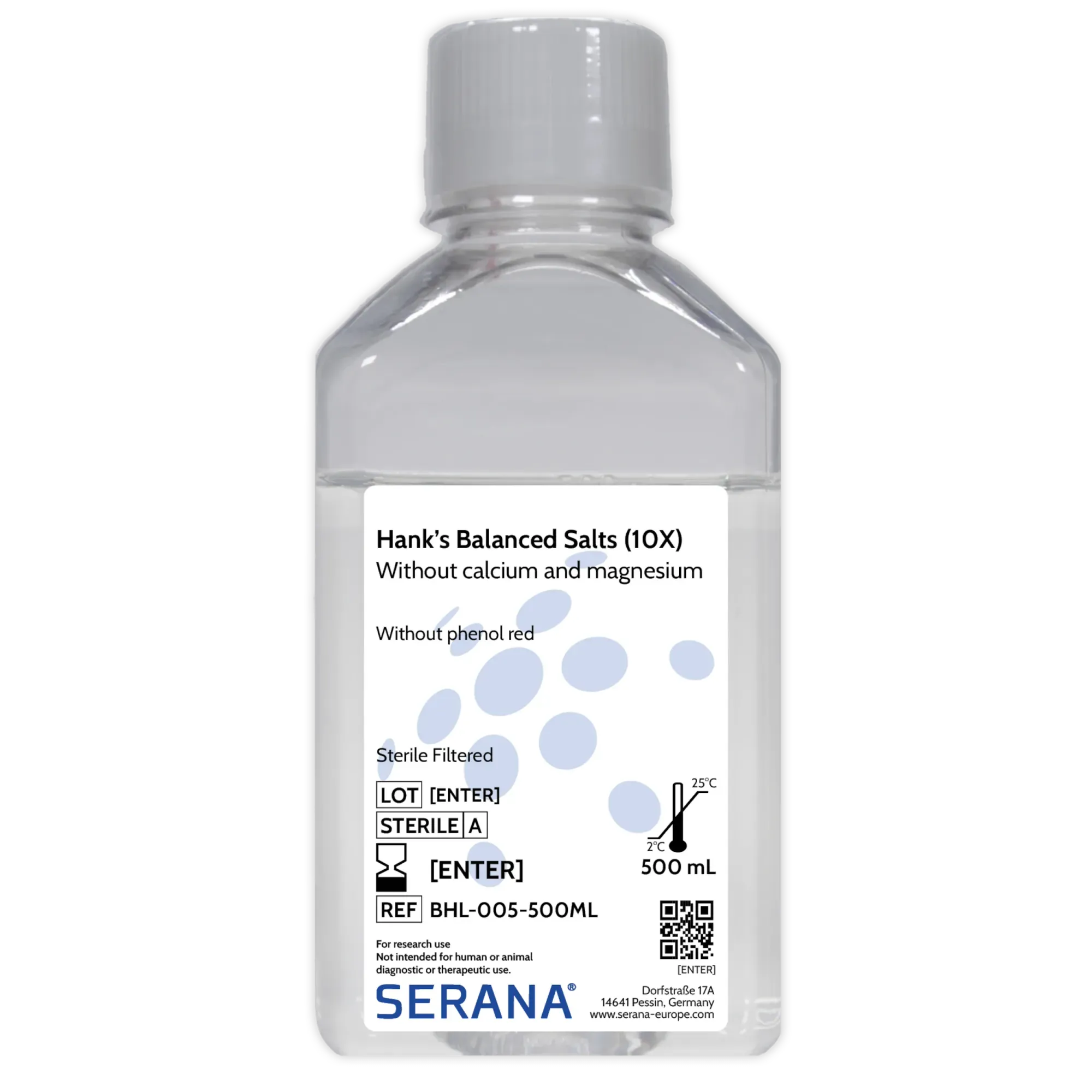 [BHL-005-500ML] Hank's Balanced Salts Solution (10X), Sterile Filtered, 500 ml