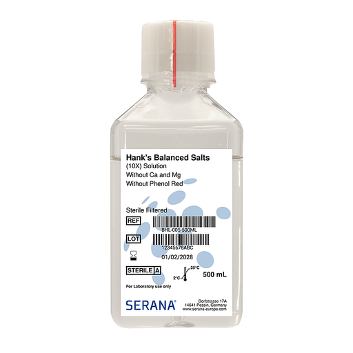 [BHL-005-500ML] Hank's Balanced Salts Solution (10X), Sterile Filtered, 500 ml