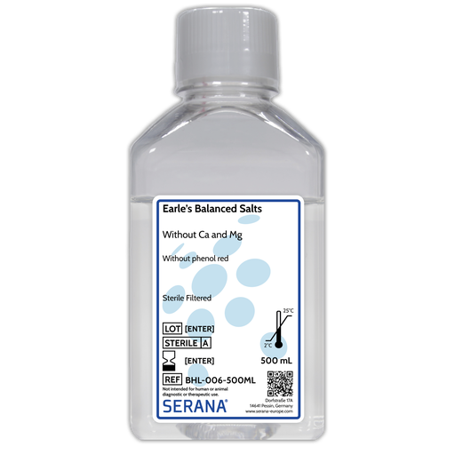 [BHL-006-500ML] Earle's Balanced Salts Solution, Sterile Filtered, 500 ml