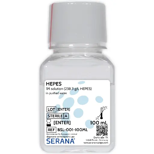 [BSL-001-100ML] HEPES Solution (1M), Sterile Filtered, 100 ml