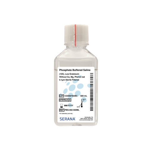 [PBS-002-500ML] Phosphate Buffered Saline (10X), Low Endotoxin, Sterile Filtered, 500 ml
