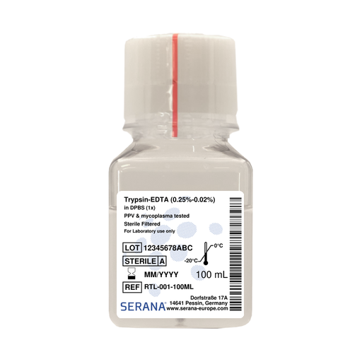 [RTL-001-100ML] Trypsin-EDTA (0.25%-0.02%) in PBS (1X), Sterile Filtered, 100 ml