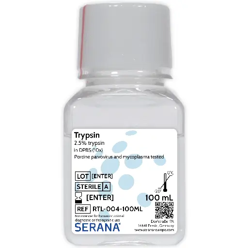 [RTL-004-100ML] (10X) Trypsin (2.5%) in PBS (1X), Sterile Filtered, 100 ml
