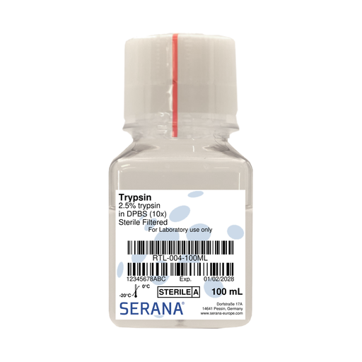 [RTL-004-100ML] (10X) Trypsin (2.5%) in PBS (1X), Sterile Filtered, 100 ml