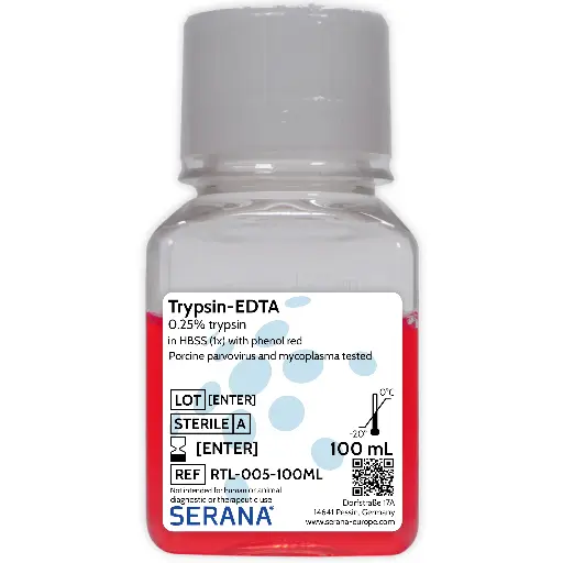 [RTL-005-100ML] Trypsin-EDTA (0.25%-0.02%) in HBSS (1X), Sterile Filtered, 100 ml