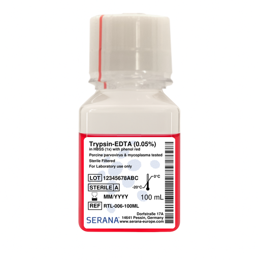 [RTL-006-100ML] Trypsin-EDTA (0.05%) in HBSS (1X), Sterile Filtered, 100 ml