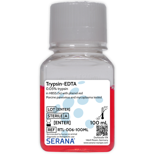 [RTL-006-100ML] Trypsin-EDTA (0.05%) in HBSS (1X), Sterile Filtered, 100 ml