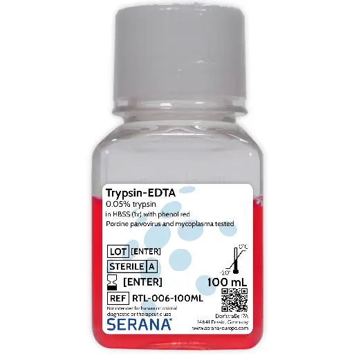 [RTL-006-100ML] Trypsin-EDTA (0.05%) in HBSS (1X), Sterile Filtered, 100 ml