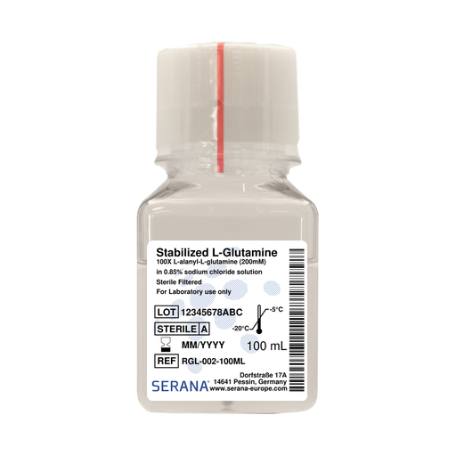 [RGL-002-100ML] Stabilized L-Glutamine Solution (100X), Sterile filtered, 100 ml