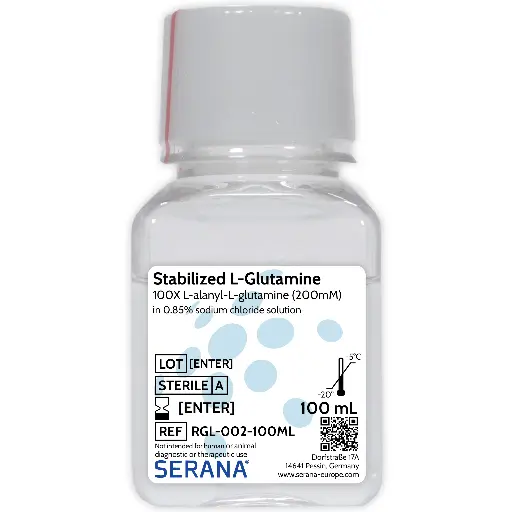 [RGL-002-100ML] Stabilized L-Glutamine Solution (100X), Sterile filtered, 100 ml