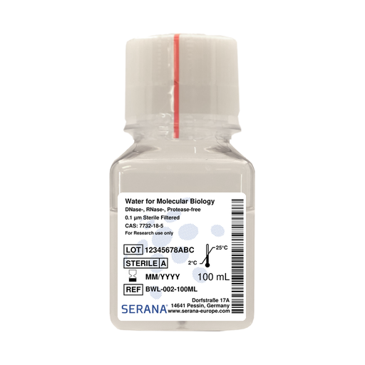 [BWL-002-100ML] Water for Molecular Biology, Sterile filtered, 100 ml