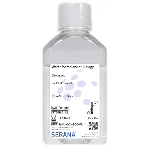 [BWL-002-500ML] Water for Molecular Biology, Sterile filtered, 500 ml