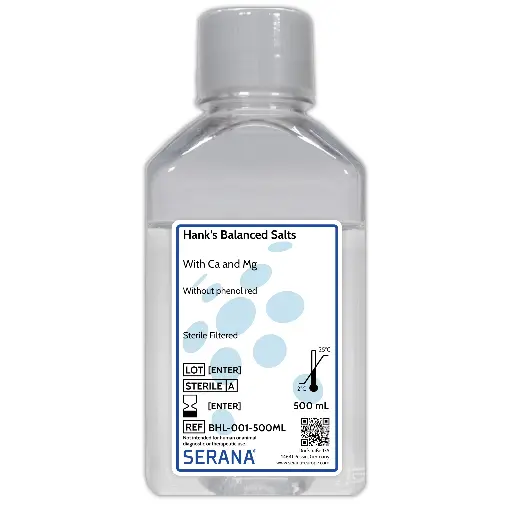 [BHL-001-100ML] Hank's Balanced Salts Solution, Sterile Filtered, 100 ml