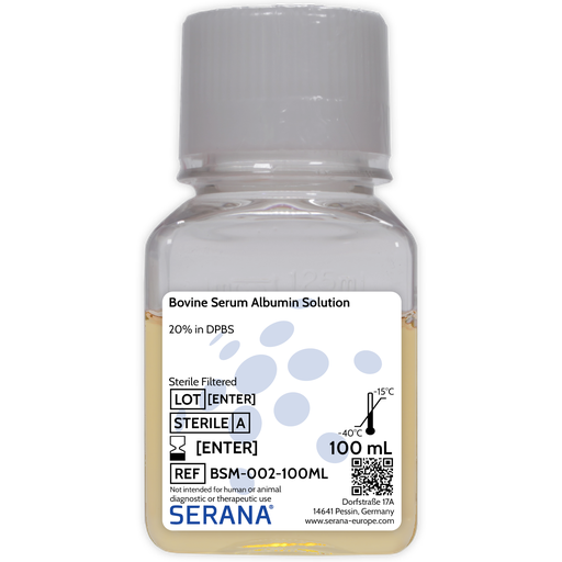 [BSM-002-100ML] Bovine Serum Albumin Solution 20% in DPBS, 100 ml