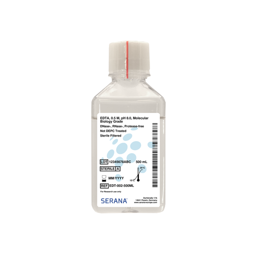 [EDT-002-500ML] EDTA, 0.5 M, pH 8.0, Molecular Biology Grade, Sterile filtered, 500 ML 